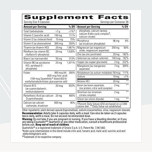 Integrative Therapeutics Osteoprime Forte - Bone Health Support with 5 Types of Calcium* - Dietary Supplement with Magnesium, Zinc, and Vitamin C, D & B12 - Gluten Free & Dairy Free - 120 Capsules
