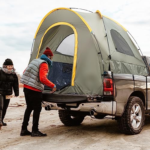 Winado Pickup Truck Bed Tent for 5.2-5.8 FT Truck Bed, PU 2000mm Double Layer Waterproof & Windproof Tent for 2 Person, Portable Truck Tent for Outdoor Camping, Green Orange