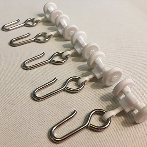 Room/Dividers/Now Curtain Track Roller Hooks - Curtain Rail Ceiling Gliders Set - Plastic Body and Wheels with Steel Hook - Glider Hooks for Curtains (Pack of 10)