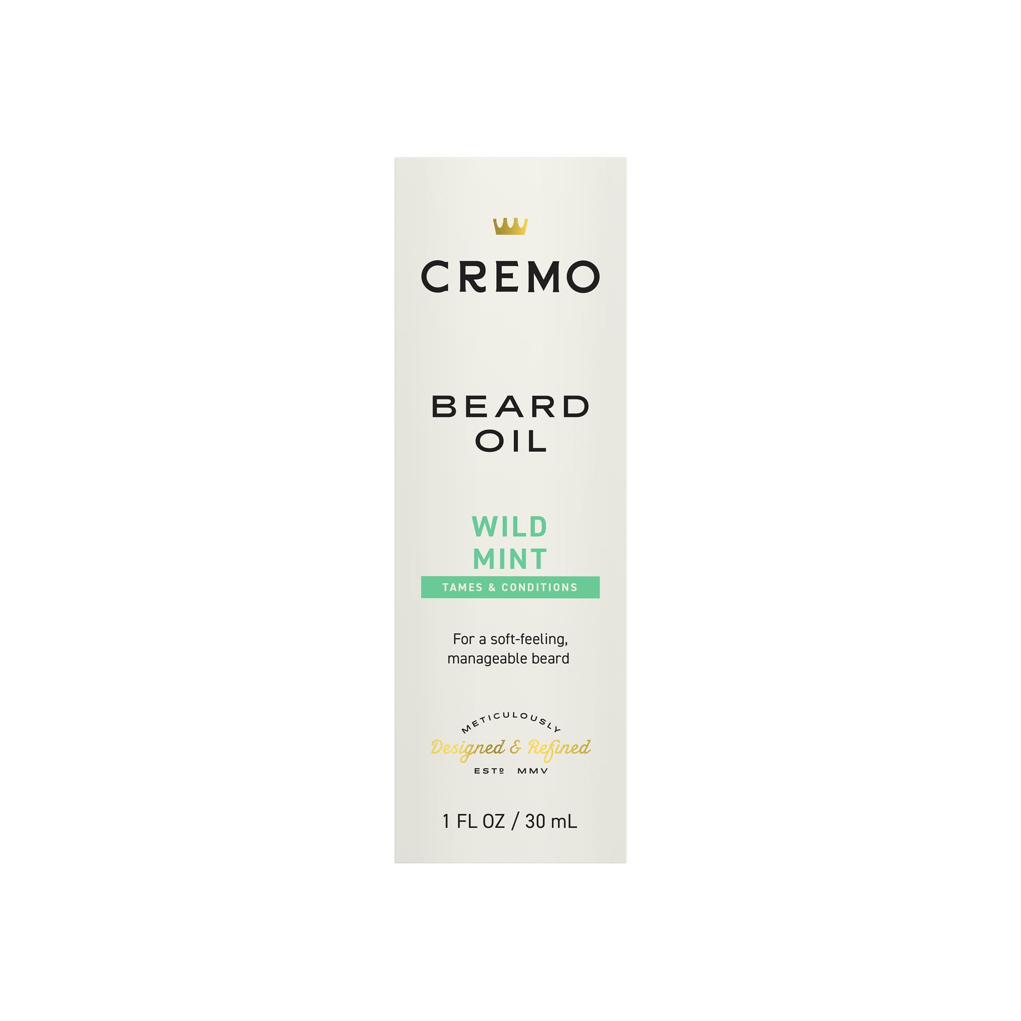 Cremo Beard Oil, Revitalizing Wild Mint, 1 fl oz - Restore Natural Moisture and Soften Your Beard To Help Relieve Beard Itch
