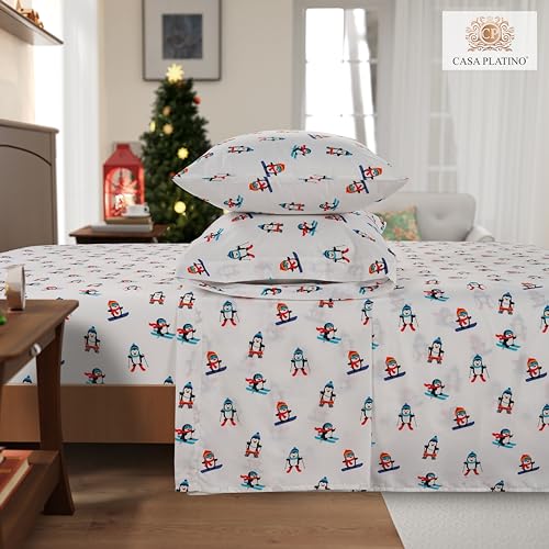 Casa Platino Sheets Twin XL Size Bed Set, Pre-Washed Ultra Soft & Breathable Twin XL Bed Sheets Set, Brushed Microfiber Cooling Sheets, Twin XL Size Sheets Set with Deep Pockets - Vanilla