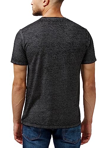 Buffalo David Bitton Men's Short Sleeve Crew Neck Graphic Tee, Charcoal S23