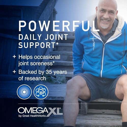 OmegaXL Joint Support Supplement - Natural Muscle Support, Green Lipped Mussel Oil, Soft Gel Pills, Drug-Free, 120 Count