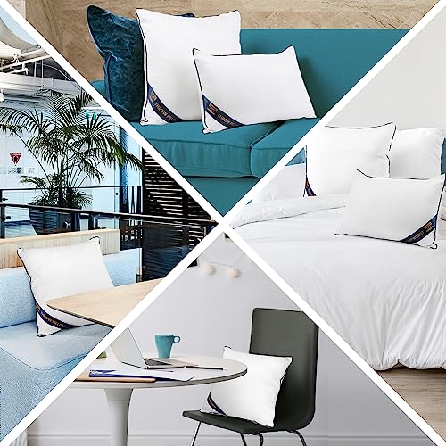 Utopia Bedding Throw Pillow Inserts (Pack of 2, White), 12 x 12 Inches Decorative Indoor Pillows for Sofa, Bed, Couch, Cushion Sham Stuffer