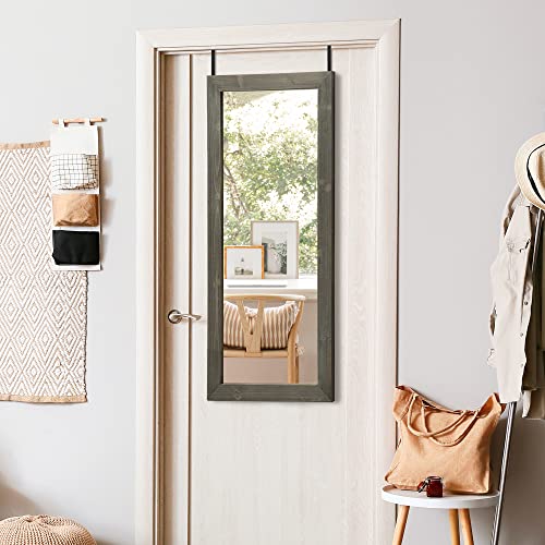 MIRUO Full Length Mirror, 64" x 21" Aluminum Alloy Frame Floor Mirror with Stand, Large Bedroom Mirror, Free Standing or Wall Mounted or Leaning Against Wall, Black