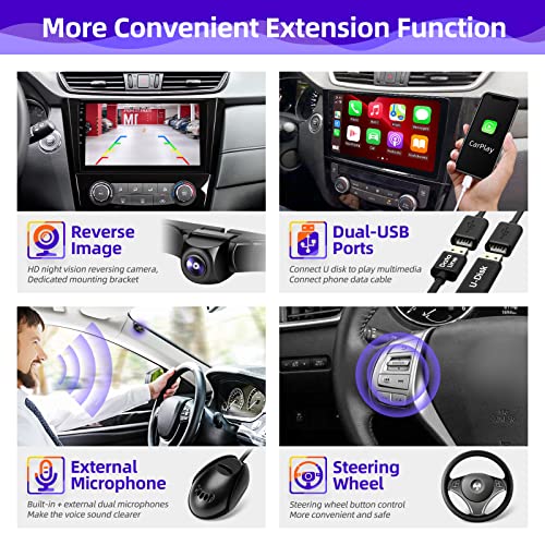 CGOGC Android Car Radio Compatible with Android Auto Wireless Carplay for Nissan Rogue X-Trail Qashqai 2014-2018 8core 1280X720 Touchscreen Stereo Bluetooth GPS Navigation Head Unit (2GRAM32GROM)