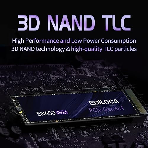 Ediloca EN600 PRO SSD 256GB PCle 3.0x4, NVMe M.2 2280, Up to 2800MB/s, Internal Solid State Drive, SLC Cache 3D NAND TLC, Graphene Cooling Sticker, Storage for PC, Desktop and Laptops