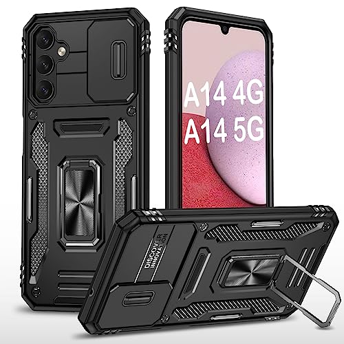 PASNEW for Samsung A71 5G Phone Case,Magnetic Ring Kickstand Camera Cover Slide Military Double Armor Rugged Heavy Duty Full Body Shockproof Shell Protective Galaxy A71 5G Phone Case,Green