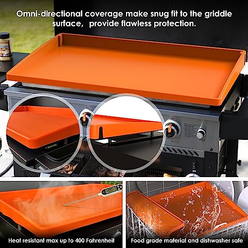 Upgraded Griddle Cover Mat Grill for Blackstone 17" Griddle, Full-edge Silicone Grill Mat 17 ",Heavy Duty Griddle Silicone Mat for Blackstone 17",Protect Grill from Rust,Insects, Leaves&Debris