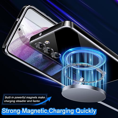 YSLBWLE for Galaxy S23 Ultra Case,[Compatible with Magnetic],[10 FT Military Grade Drop Protection][Anti Yellowing]Slim Soft TPU Luxury Protective Phone Case for Galaxy S23 Ultra-Black 11-sam s23u-06