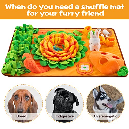 ZMUBB Pet Snuffle Mat for Dogs Sniff Mat Nosework Feeding Mat Slow Feeder Interactive Dog Puzzle Toys for Training and Stress Relief Encourages Natural Foraging Skills (29.5''x18.9'')