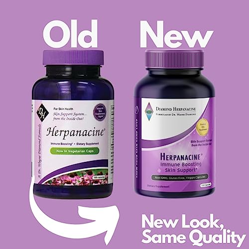 Herpanacine Diamond Natural Skin Care and Immune Support - Vitamins to Help Clear Skin - Complete Skin and Immune System Support from The Inside Out - Made with Natural Ingredients - (200 Count)