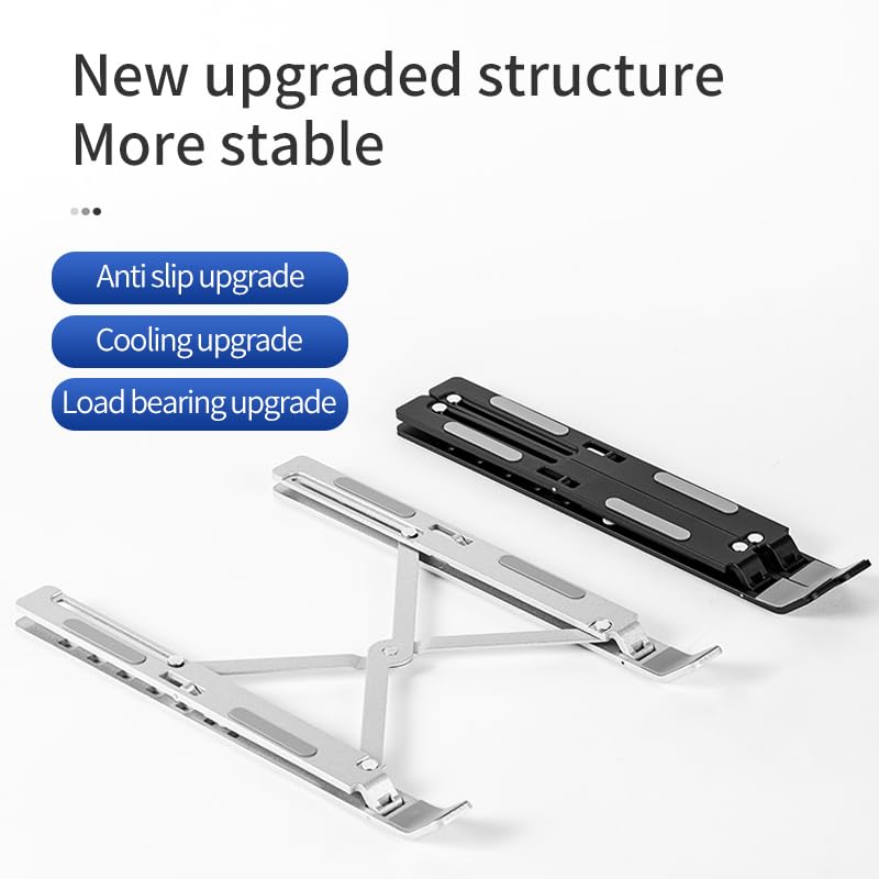 Laptop Stand, 7 Angles Adjustable Aluminum Ergonomic Foldable Portable Desktop Holder, Laptop Holder Riser Computer Tablet Stand, Compatible with MacBook,iPad, HP, Dell, Lenovo 10-15.6”,Easy to Store