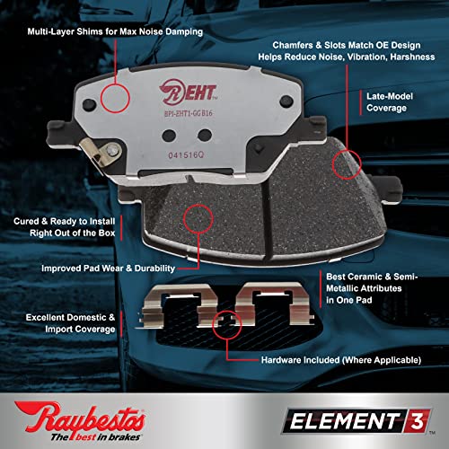 Raybestos Element3 EHT™ Automotive Replacement Front Brake Pad for Selected 2017-2023 Honda CR-V, 2023 Honda HR-V, 2017-2019 Honda Clarity (EHT2036H)