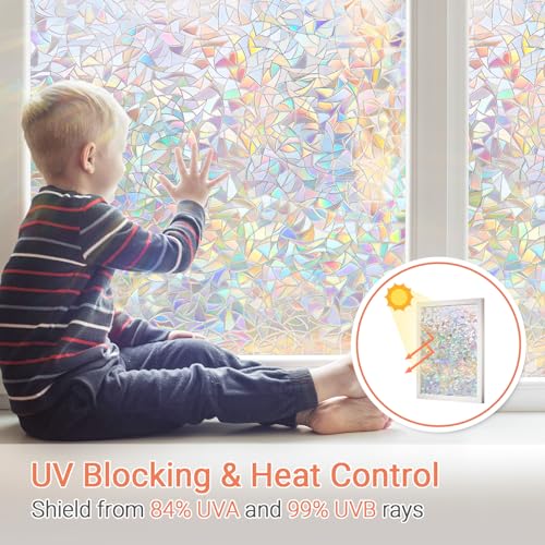 LUTE Blackout Window Film, Sun Light Blocking Frosted Privacy Window Cling for Glass, Darkening Window Tint for Day Sleep, UV Blocking Static Cling Window Cover, 17.5" x 78.7"