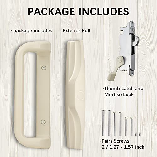 House Guard Black Patio Door Handle Set with Mortise Lock,Suitable for Replacement Sliding Doors Lock 3-15/16”Screw Hole Spacing.Choices That Add a Unique to Your Patio Glass Sliding Door.