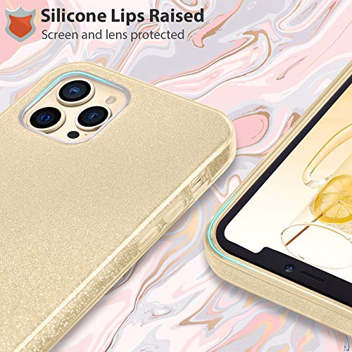 MATEPROX iPhone 12 Pro Max Case Bling Sparkle Cute Girls Women Protective Cases for iPhone 12 Pro Max 6.7" 2020(Gold)