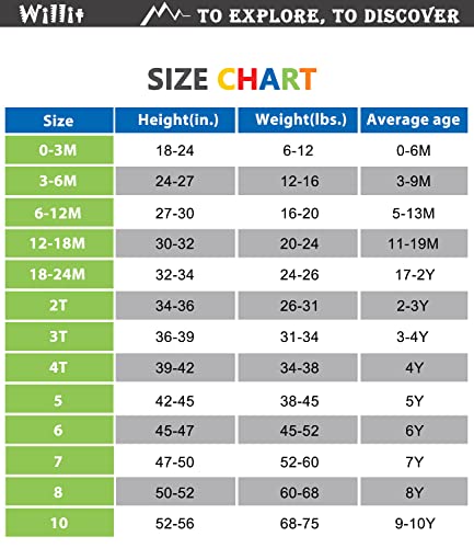 Willit Boys Rash Guard Swim Shirt Baby/Toddler Long Sleeve UPF 50+ Sun Protection SPF Quick Dry Shirt Blue 6-12 Months