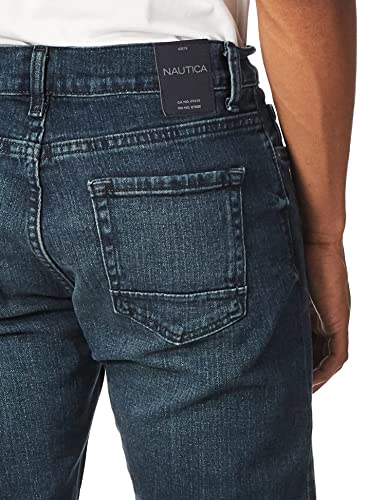 Nautica Men's 5 Pocket Slim Fit Stretch Jean, Smokey Blue Wash, 38W 34L