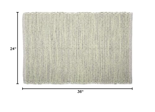 DII Woven Recycled Yarn Rag Rug Collection Miniature Diamonds, 2x3', Honey Gold