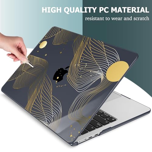 Mektron Designed for 2024/2023 MacBook Air 15 INCH M3 A3114 /M2 A2941 Case, Printed Plastic Hard Shell Cover with 15.3" Liquid Retina Display Touch ID, Glittering Butterfly