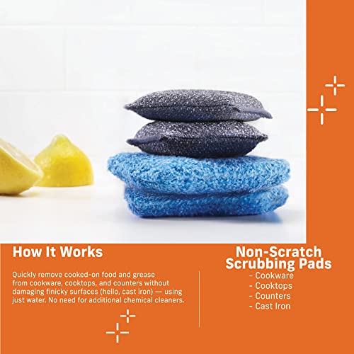 E-Cloth Non-Scratch Scrubbing Pads - Scrubbing Dish Sponges Kitchen Cleaning Kit - Reusable Scrubber Sponges for Dishes and Cleaning - Non-Scratch Scrubbers for Cleaning - 2-Pack