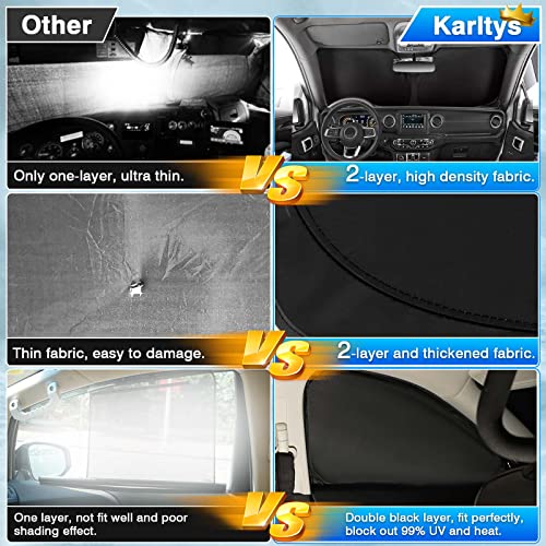 Karltys 3PCS Windshield Sun Shade for 2022-2025 Nissan Pathfinder, Front and Side Window Sunshade Custom Fit Pathfinder, Reflective Foldable Sun Visor Cover Protector Keep Your Car Cool