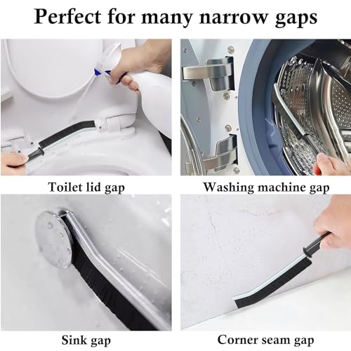 Bakurok Crevice Cleaning Brush Hard Bristle Thin Gap Cleaning Brush Small Spaces for Bathroom Kitchen Household Use 2 PCs