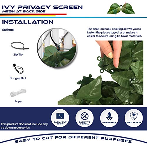 Windscreen4less 04'x20' Faux Leaf Privacy Fence Screen Artificial Laurel Leaves Fence Cover Wall Decoration for Patio Porch Deck Balcony Yard Indoor Outdoor