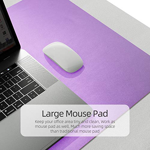 YSAGi Desk Mat, Mouse Pad,Waterproof Desk Pad,Large Mouse pad for Desk, Leather Desk Pad Large for Keyboard and Mouse,Dual-Sided Mouse Mat for Office and Home (35.4" x 17", Pink)