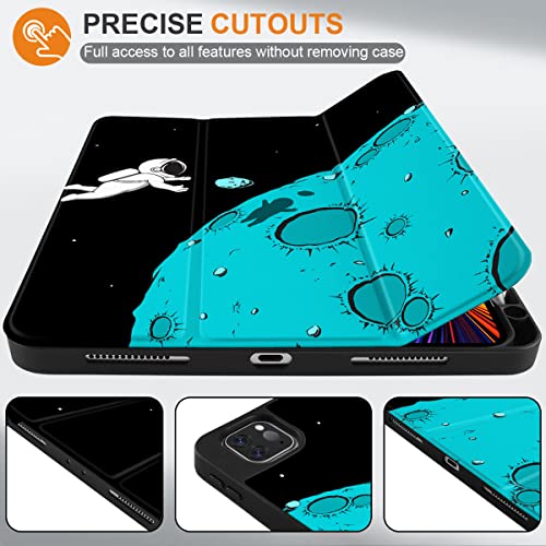 TWOLSKOO Case for iPad Pro 11-inch 4th Generation 2022, [Built-in Pencil Holder] Trifold Stand & Auto Wake/Sleep, Shockproof Cover Soft Back Shell, Also Fit iPad Pro 11" 3rd/2nd/1st Gen, Ink