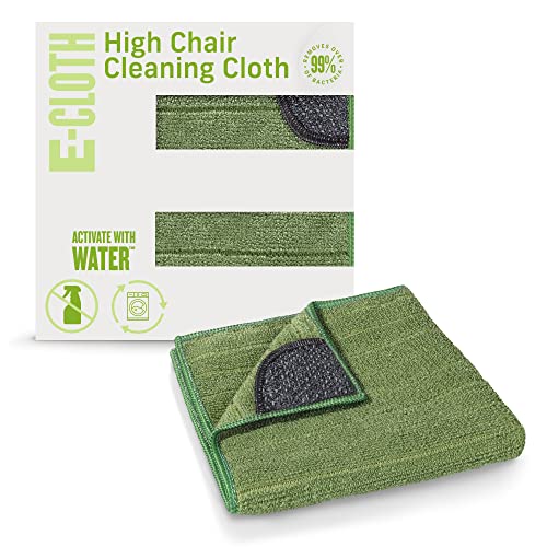 E-Cloth High Chair Cleaning Cloth, Premium Microfiber Cloth with Scrubbing Corner, Ideal for Baby High Chair, Portable & Travel High Chair, High Chair Cover, 100 Wash Promise