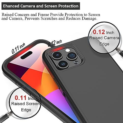 TMIDVFV Compatible with iPhone 15 Pro Case, with Belt Clip Holster Heavy Duty Rugged Shockproof Full Body Protection Kickstand Cover for iPhone 15 Pro 6.1 inch Phone (Black)