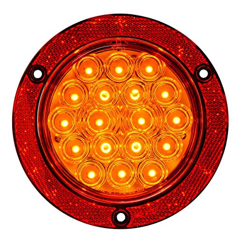 GG Grand General 75915 4 Inches Fleet Amber/Amber 18 LED w/Reflector Flange Mount Light