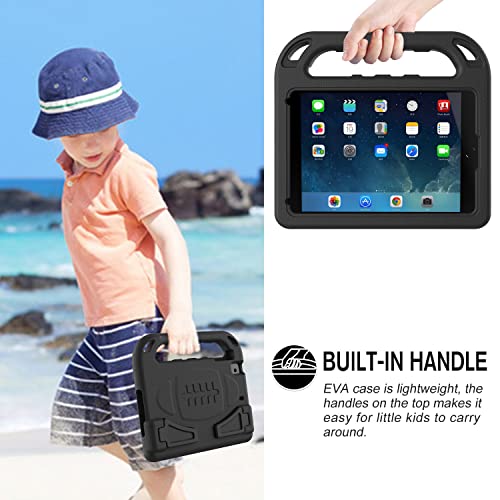 LEDNICEKER Kids Case for iPad Mini 1/2/3/4/5 7.9-inch, Light Weight Shockproof Handle Kickstand Cover for iPad Mini 5th/4th/3rd/2nd/1st Generation, Black
