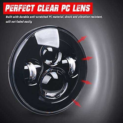 Tugwuetlwu 7" LED Headlight 4.5" Auxiliary Fog lights Kit Compatible with Harley Davidson Road King Electra Glide Heritage Softail Deluxe Ultra Limited CVO Tri Tour Glide Ultra Classic with Bracket