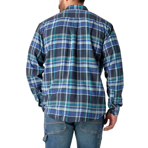 Dickies Men's Flex Long Sleeve Flannel Shirt Blue