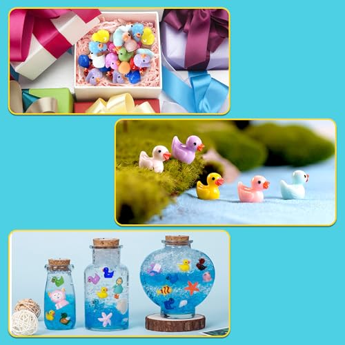 HAVAGDTM 120 PCS Mini Ducks Miniature Duck Figures for Ornamen Garden Aquarium DIY School Project, Party Favor
