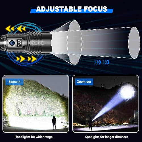 Goreit Flashlights LED High Lumens Rechargeable, 980,000 Lumens XHM77.2 Super Bright Flash Light USB, Handheld Flashlight High Powered,Powerful Flashlight Waterproof for Emergency Camping