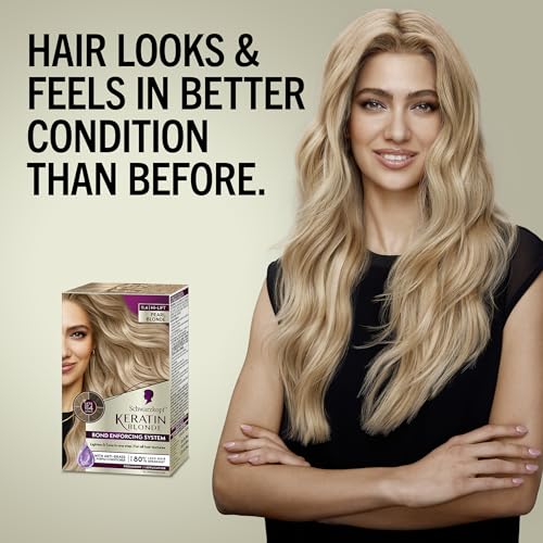 Schwarzkopf Keratin Blonde Hair Dye Pearl Blonde 11.4, Hi-Lift Permanent Color, 1 Application - Hair Color Enriched with Keratin, Lightens up to 4 Levels and Protects Hair from Breakage*