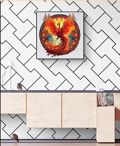 KAAYEE Wooden Jigsaw Puzzle, Phoenix Puzzle, 8.5 * 7.9 Inches, 100 Pieces, Unique Animal Shaped Puzzle, Gift for Kids and Adults