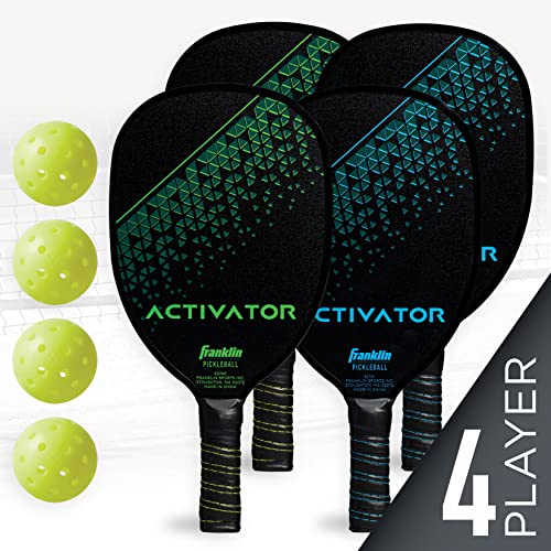 Franklin Sports Pickleball Paddle and Ball Set -Wooden Rackets + Pickleballs - 2 Players - Activator - USA Pickleball (USAPA) Approved (One Size)