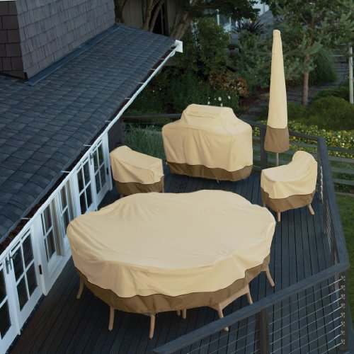 Classic Accessories Veranda Water-Resistant 32 Inch Round Stand-Up Patio Heater With Table Cover, Outdoor Table Cover