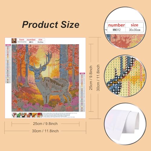 WSLWXSHM Diamond Painting Kits for Adults Dog, Cat Round Full Drill Diamond Art Kits, 5D DIY Paint with Diamonds Crafts for Home Wall Decoration Gifts 12×12Inch Rabbit