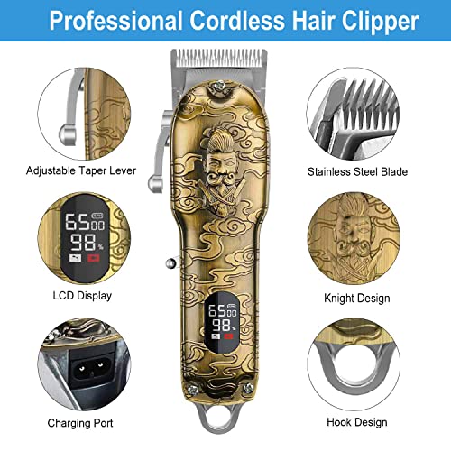 Suttik Hair Clippers for Men Professional, Cordless Barber Clippers for Hair Cutting, Beard Trimmer Hair Cutting Kit with LED Display