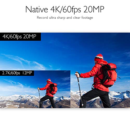 AKASO V50 Elite 4K60fps Touch Screen WiFi Action Camera Voice Control EIS 131 feet Waterproof Camera 8X Zoom Remote Control (with 64GB MicroSD Card)