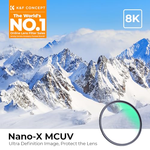 K&F Concept 72mm MC UV Protection Filter with 28 Multi-Layer Coatings HD/Hydrophobic/Scratch Resistant Ultra-Slim UV Filter for 72mm Camera Lens (Nano-X Series)