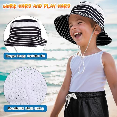 Boys Swim Trunks with Sun Hat Compression Liner Swim Shorts Quick Dry Beach Short Breathable Bucket Hat Set for 3-14 Years