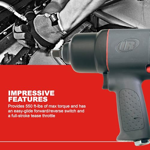 Ingersoll Rand 2130 1/2" Air Impact Wrench, 650 ft-lbs Max Torque, Heavy Duty, Pistol Grip