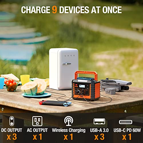 EBL Portable Power Station 300, 288.6Wh Charging with Solar Panels AC Power for Home and Outside Emergency Use